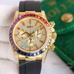 Swiss Replica Rolex Daytona Iced Out Diamond Dial Watch A7750 Movement